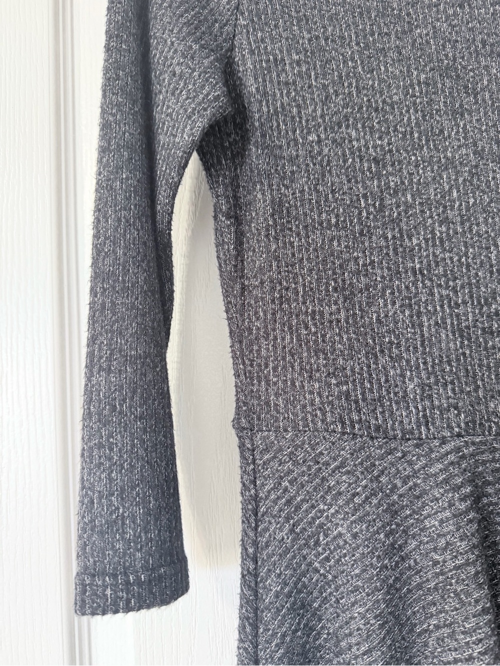 {ModCloth} Vintage Ultra-Soft Gray Knit Dress with White Peter Pan Collar - Picture 3 of 11